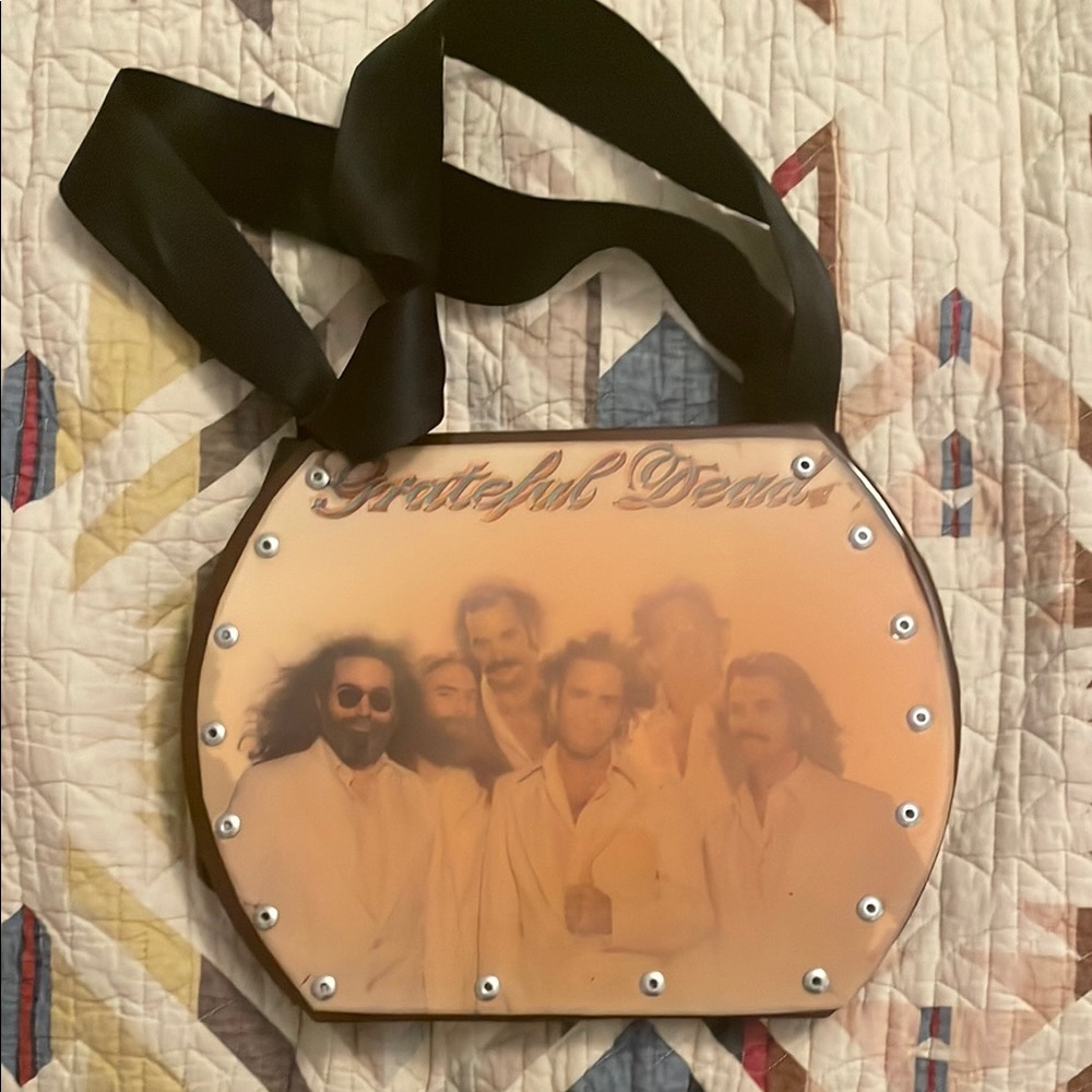 Grateful Dead Beige Band Photo Crossbody Bag